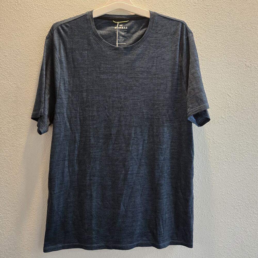 Bombas Merino Wool T Shirt Mens XL Slate Blue 50% Wool 50% Tencel NWT Crewneck